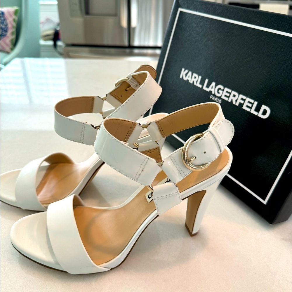 Karl Lagerfeld Paris Strappy 4” Sandal 9.5 size